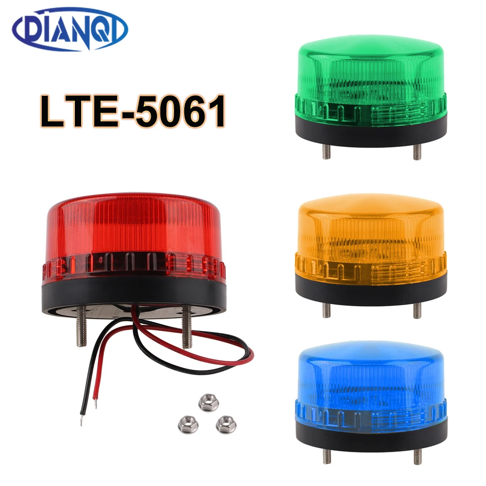 1pc Strobe Warning Light 12V 24V 110V 220V LTE-5061 Indicator LED Lamp Security Alarm Flashing Light With/No Sound