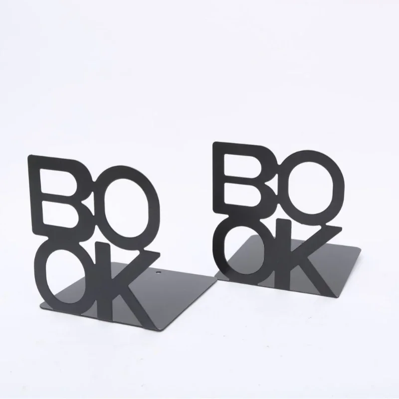 1Pcs Bookend Book Stand Support Sample Bookend Iron Desktop Art Non Slip Rack Shelf Holder School Stationery Office Accessories book organizer,book holder,book stand,book terminal