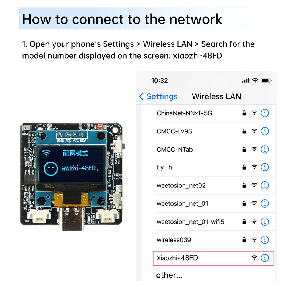 ESP32-C3 AI Development Board Voice Interaction & Continuous Dialogue Supports Deepsek/XiaoZhi Integration WiFi Demo Board