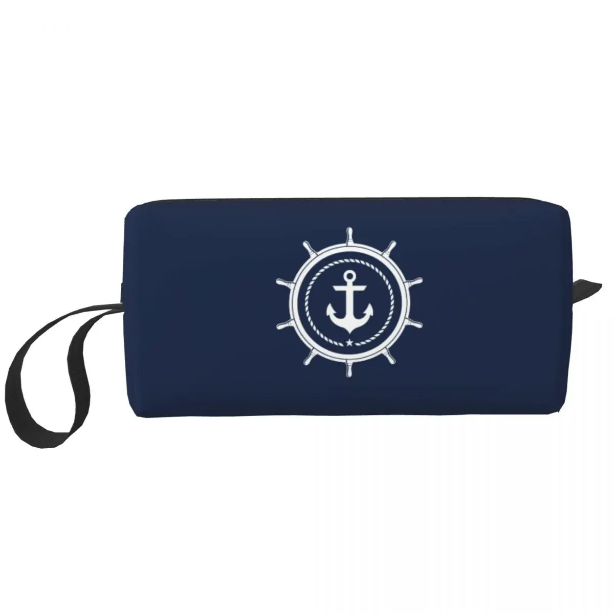 

Nautical Anchor Helm Family Reunion Navy Blue Makeup Bag Pouch Waterproof Cosmetic Bag Travel Toiletry Bag Organizer Storage Pur