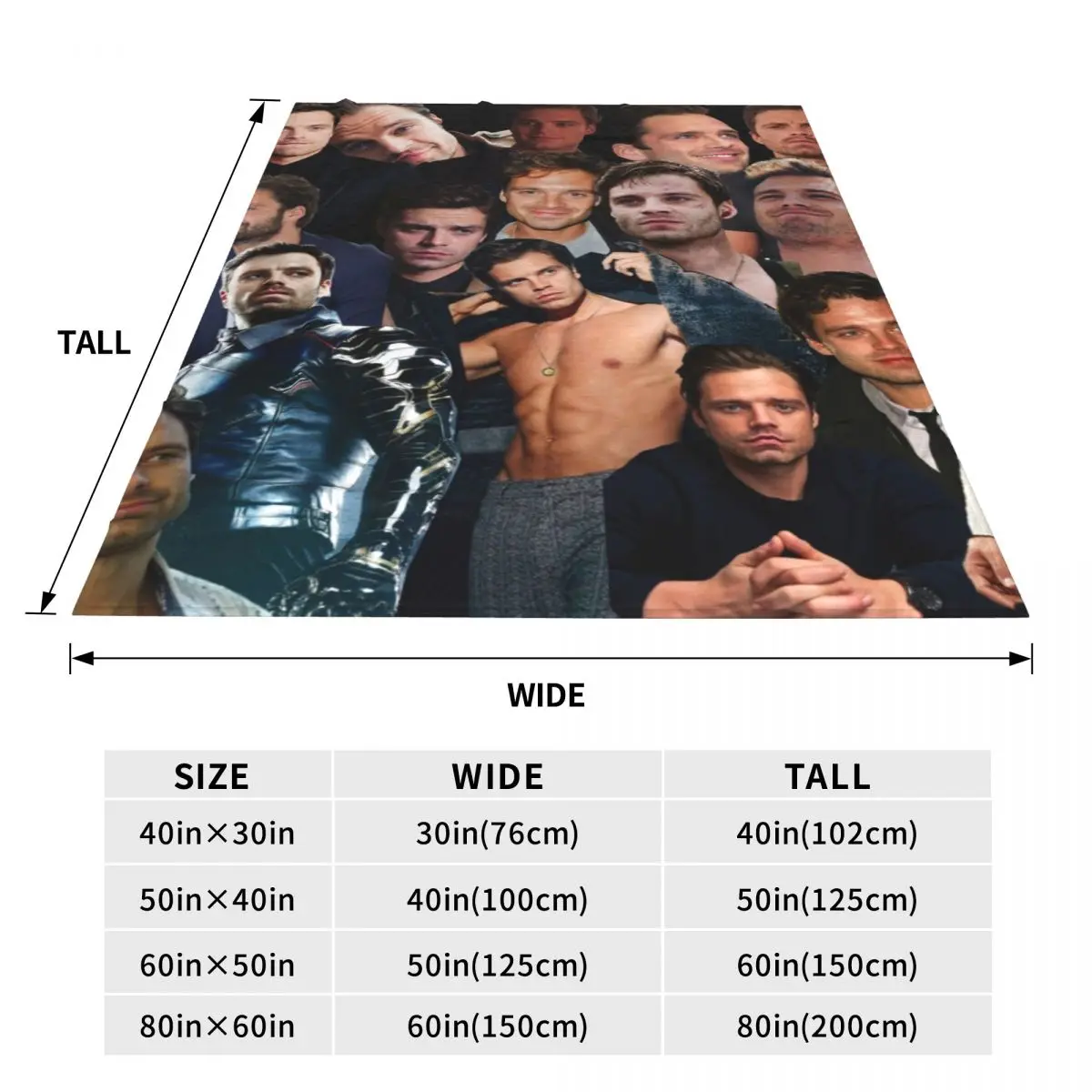 Warm Blanket Camping Sebastian Stan Photo Throw Blanket American Actor Bucky Barnes Flannel Bedspread Chair Funny Sofa Bed Cover 3