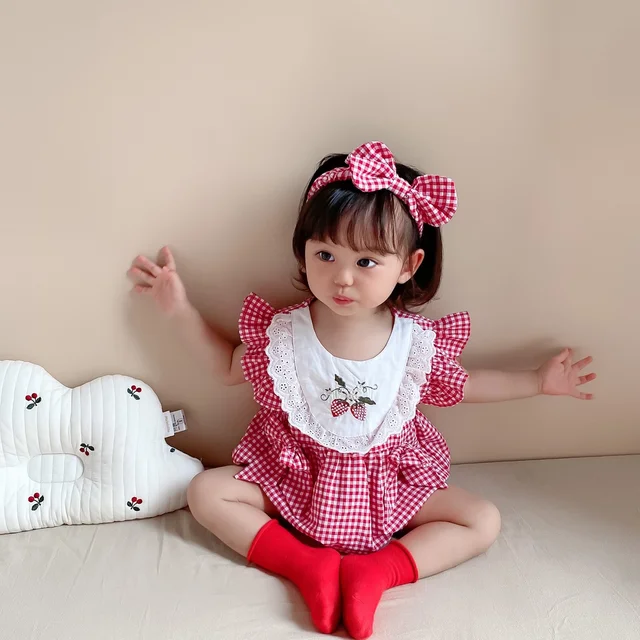 2 Pagliaccetti Estivi Neonata In Pizzo Con Stampa Floreale + Fascia - Tutina Con Maniche Volant - Foto 13