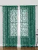 1pc Floral Lace Decorated Door Curtain, Curtains for Living Room, Bedroom, Balcony, Curtains with Rod Pocket 1