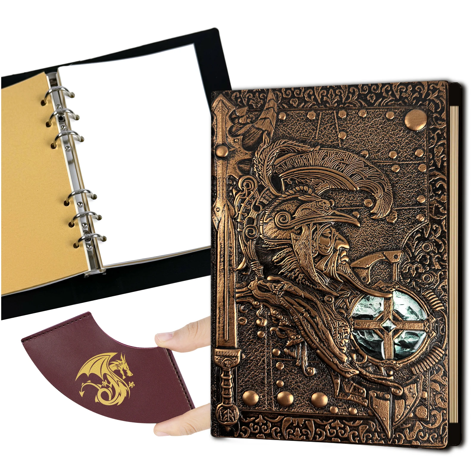 DND Journal Notebook, 3D Dragon Embossed Notebook with Pen for Dungeons and Dragons/D&D, Great RPG Accessories Nerdy Gifts 2