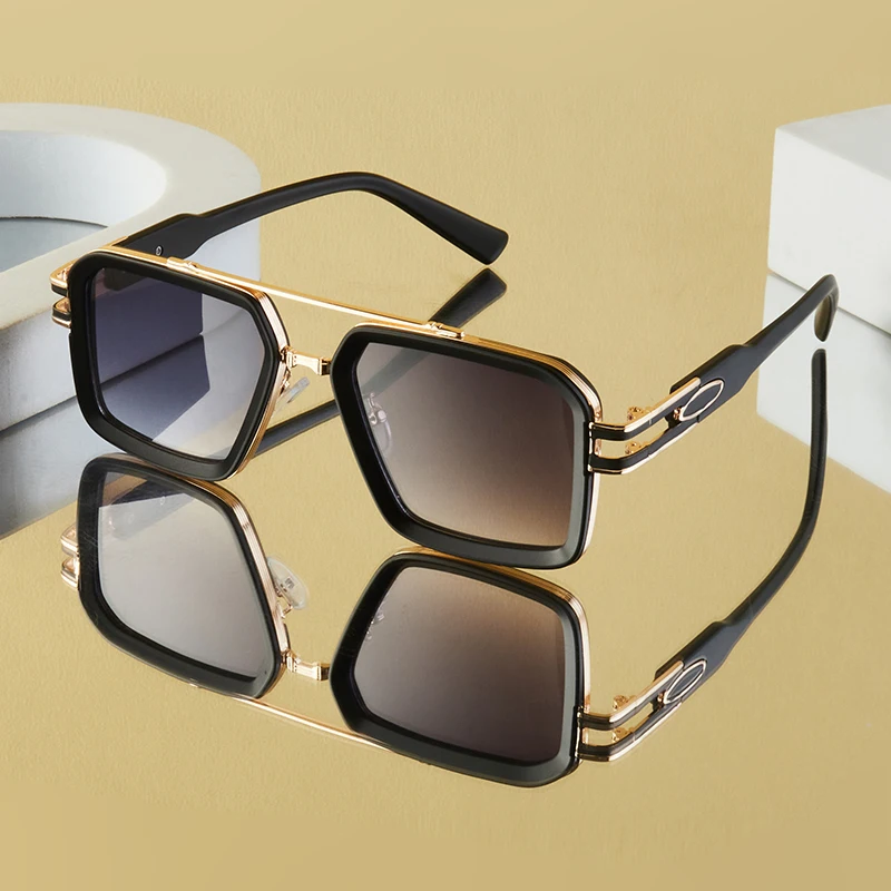 Unisex Vintage Punk Double Bridge Metal Frame Glasses - High-End Business & Lifestyle Accessory