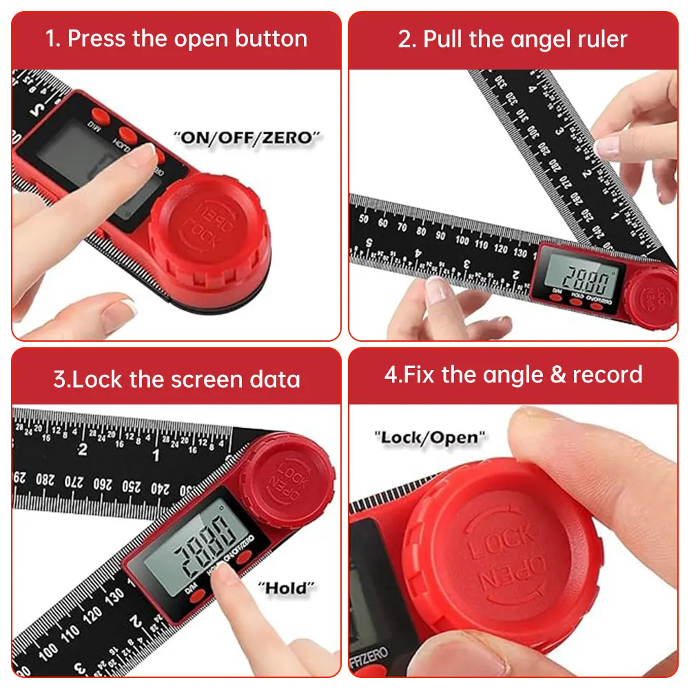 200/300mm Digital Angle Finder Ruler Protractor Inclinometer Electron Goniometer Angle Measuring Tool