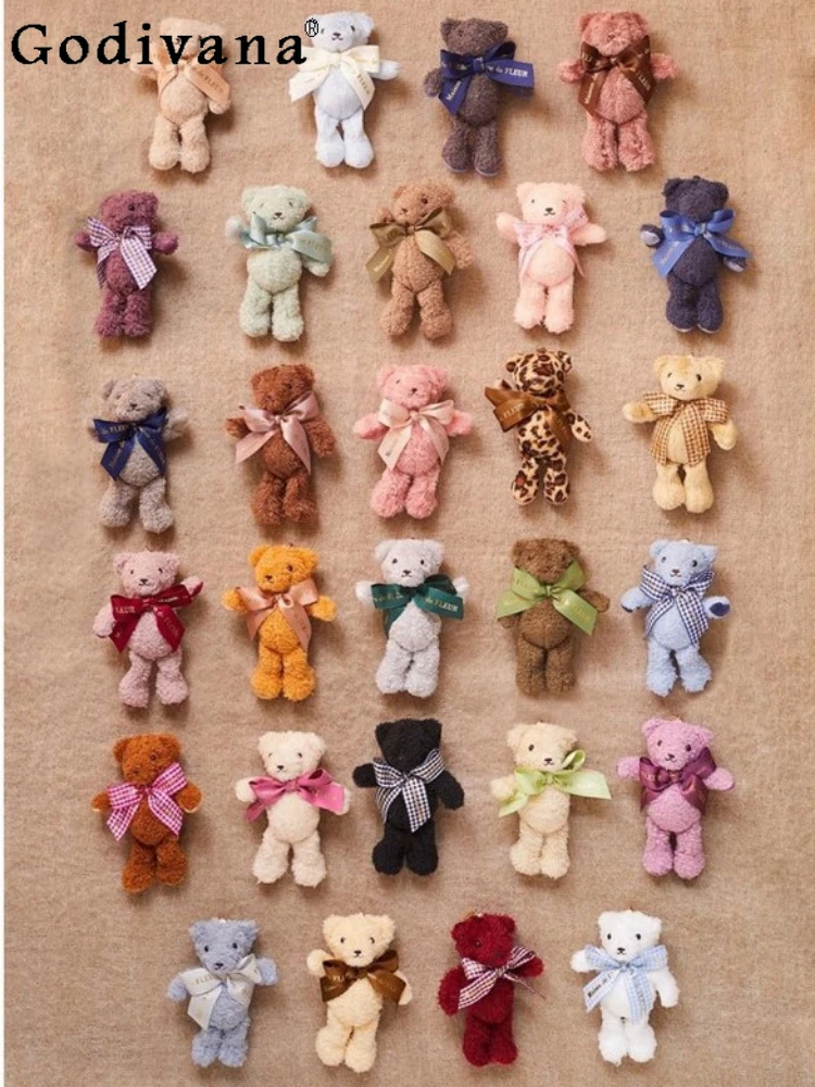 Japanese Style Sweet and Cute Women's Bear Plush Doll Bag Ornaments Fashionable All-Match Women's Keys Pendant Bag Accessories