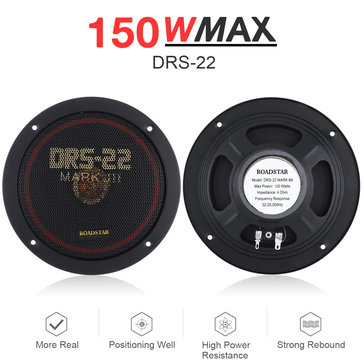 Car coaxial speakers 2pcs 6.5 Inch 12V 150W Car Coaxial Speaker Vehicle Door Auto Music Stereo Full Range Frequency Hifi Subwoofer Non-destructive