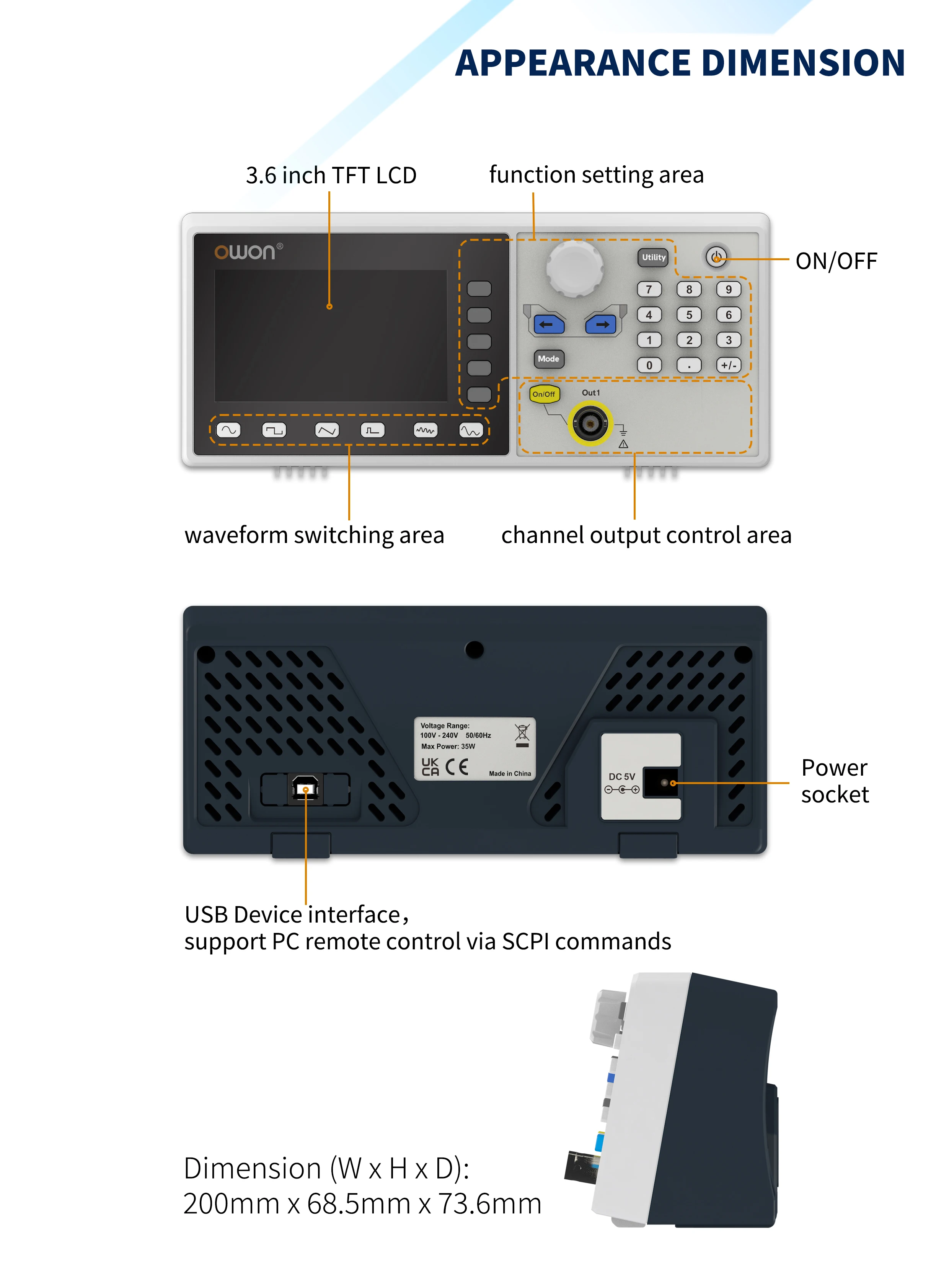 DGE1030 DGE1060 30MHz Arbitrary Waveform Generator Single Channel 1CH 3.6inchs B