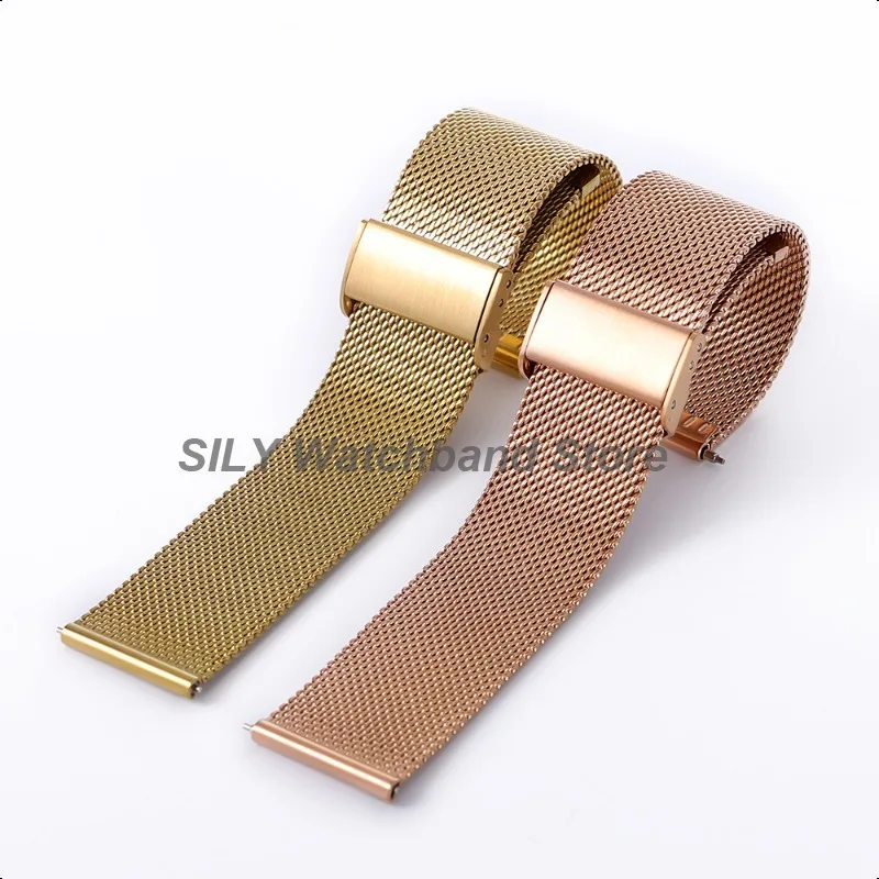 Stainless Steel Milanese Watch Band with Quick Release Mesh Loop - Metal Strap