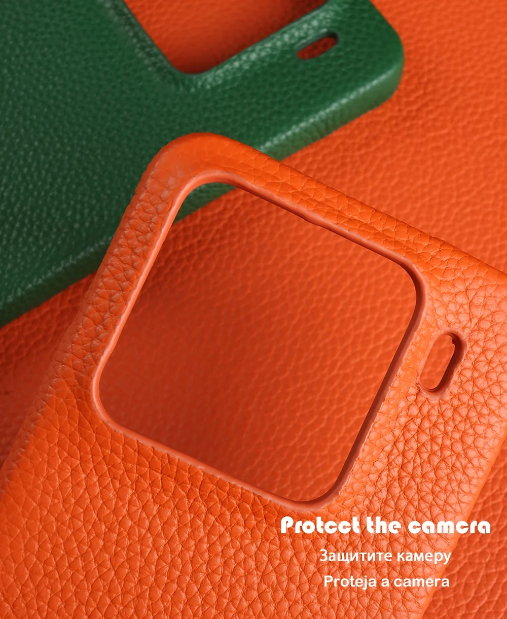 Magnetic Luxury Genuine Leather Wireless Charging Shockproof Case and Cover