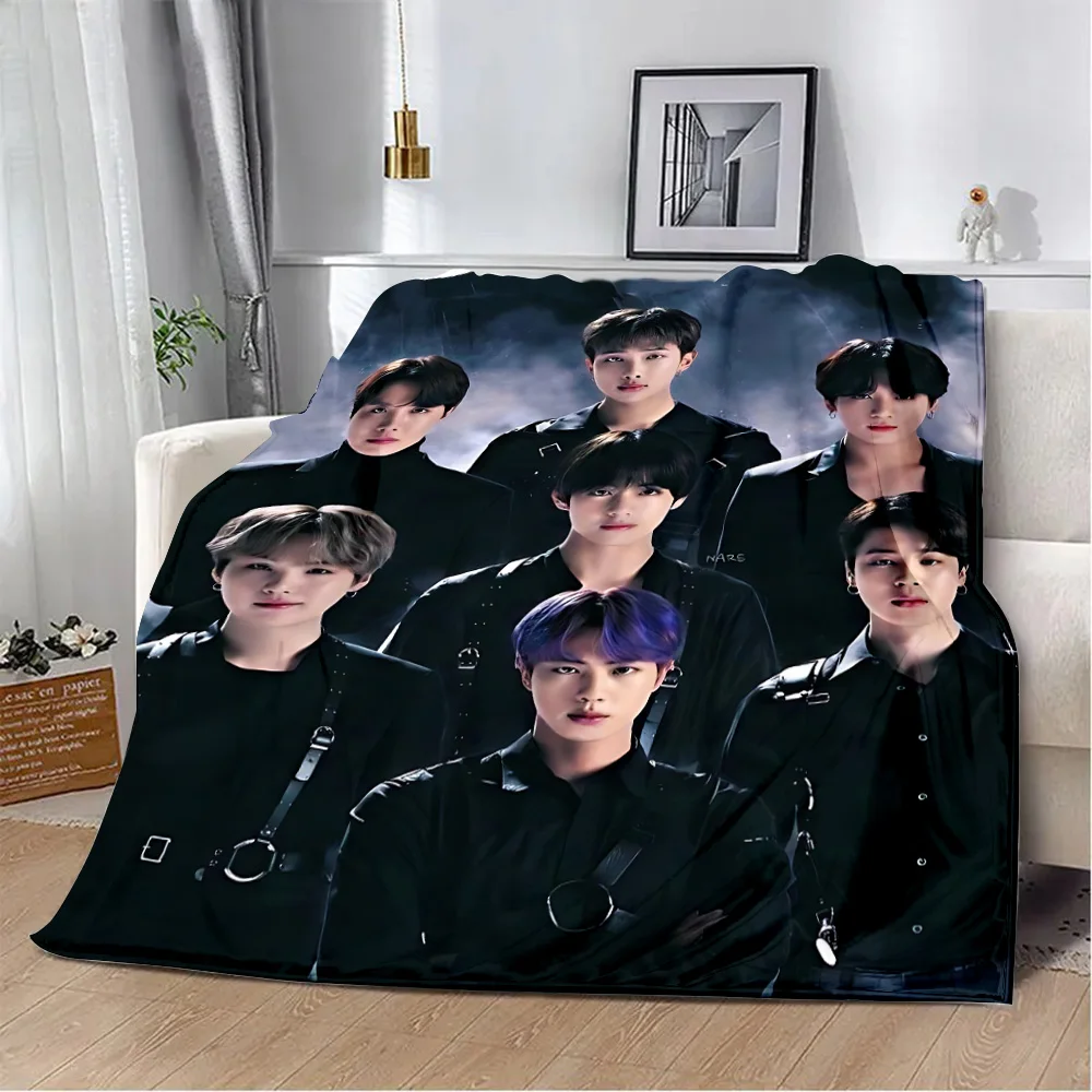 JYP New Boy Group Printed Blanket Picnic Blankets Warm Blanket Soft and Comfortable Blanket B-BTS Home Travel Birthday 2