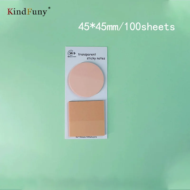 KindFuny  100 Sheets Transparent Sticky Notes Scrapes Stickers Note Pads Paper Clear Notepad School Stationery Office 5