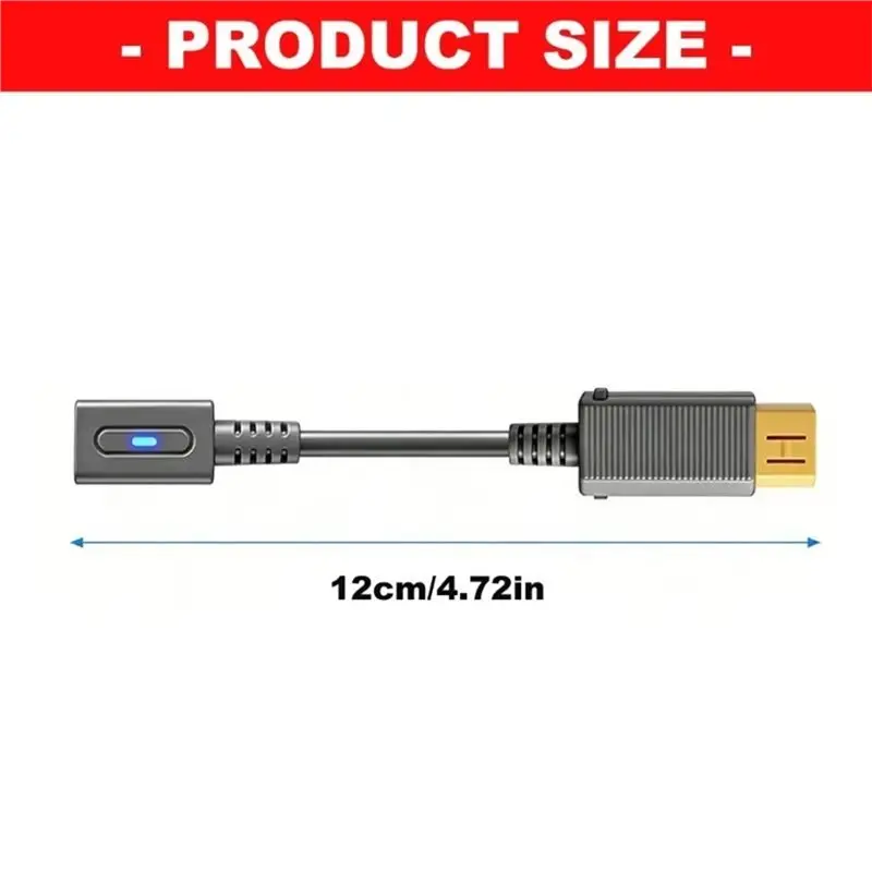 블루 LED 12Cm 짧은 타입-C 암형 Wiiu 전원 케이블(컴팩트 게임 설치용)