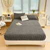 3pcs Set Velvet Bed Sheet Set (1PC Fitted Sheet and 2PCS Pillowcase) Winter Warm Mattress Cover Bed Cover 90/140/160/180/200x200 3
