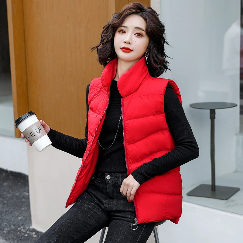 Collar down cotton vest women 2021 autumn winter new South Korea loose warm thickened fashion coat vest women maxi puffer coat womens Coats & Jackets