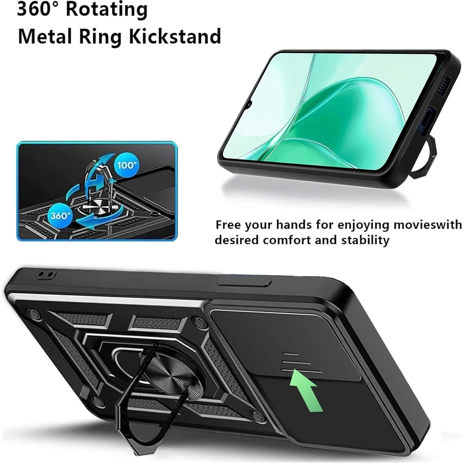 حافظة مدرعة عسكرية لهاتف ZTE Blade A35 A55 غطاء حم...