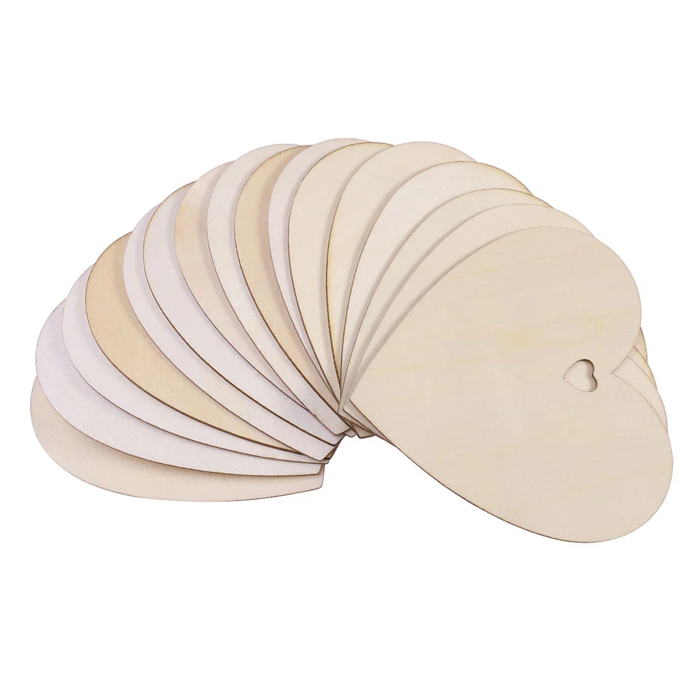 

100mm Unfinished Wooden Hearts Blank Wood Slices DIY Crafts Wooden Circle Discs for Christmas Painting Wedding Decor
