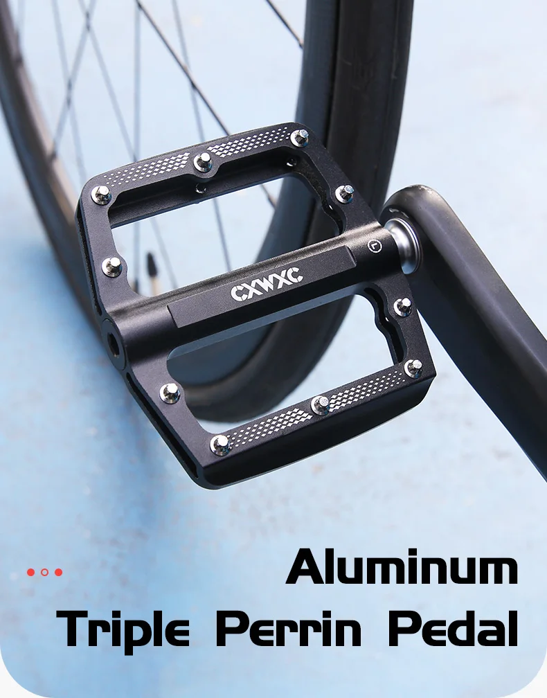CXWXC Fahrradpedal, verbreitert, 3 abgedichtete Lager, rutschfeste, wasserdichte Fahrradpedale, ultraleichtes Aluminium-MTB-Fahrradpedal – Detail 1
