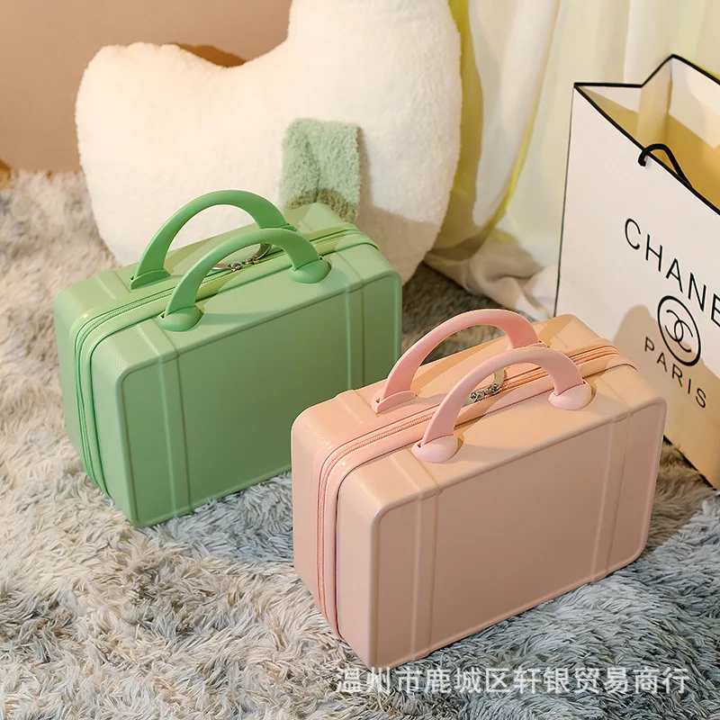 14 Inch Hand Zipper Luggage ABS Waterproof Short Distance Travel Suitcases Portable Mini Luggage Storage Boxes Makeup Suitcase