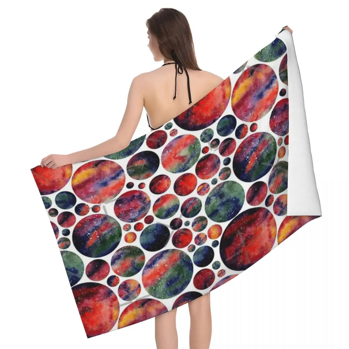 

Watercolor Space Seamless Pattern Abstraction 80x130cm Bath Towel Water-absorbent For Outdoor Holiday Gift