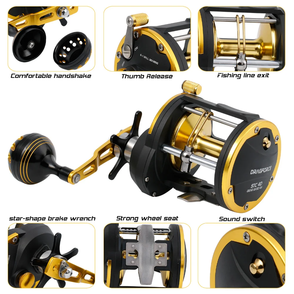 Sougayilang Top Quality Left Hand Trolling Fishing Reel Full Metal