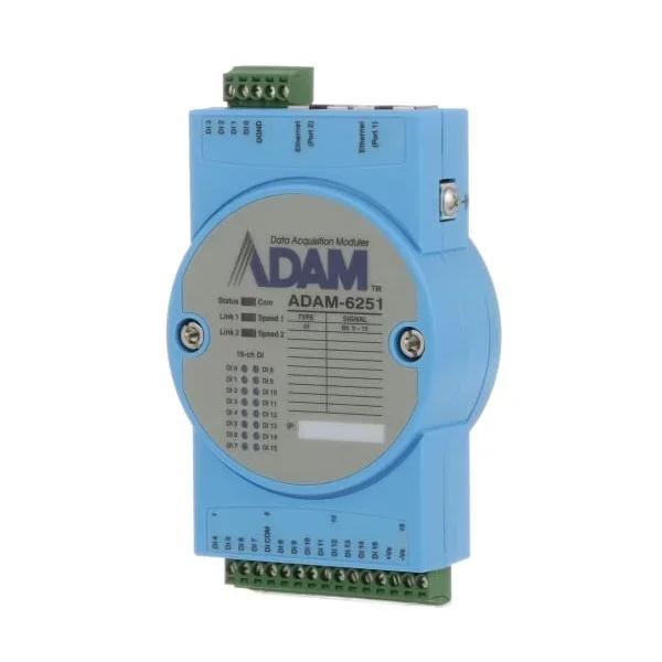 

Новый и оригинальный в наличии Advantech ADAM-6251-B Remote I/O Модуль 16 аналоговый изолированный вход Modbus TCP adrxo ADAM-6000 Series