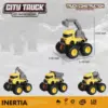 4 Pcs Pull Back Cars Construction Excavator Toy Truck Friction Powered Push/Go Toy Cars for 3+ Year Old Toddlers Kids Boys Girls 6