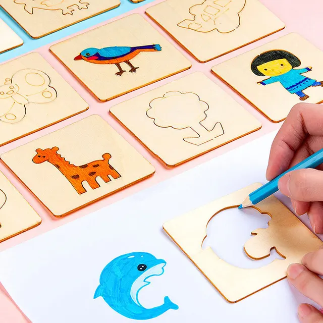 Montessori Wooden DIY Drawing Set 5