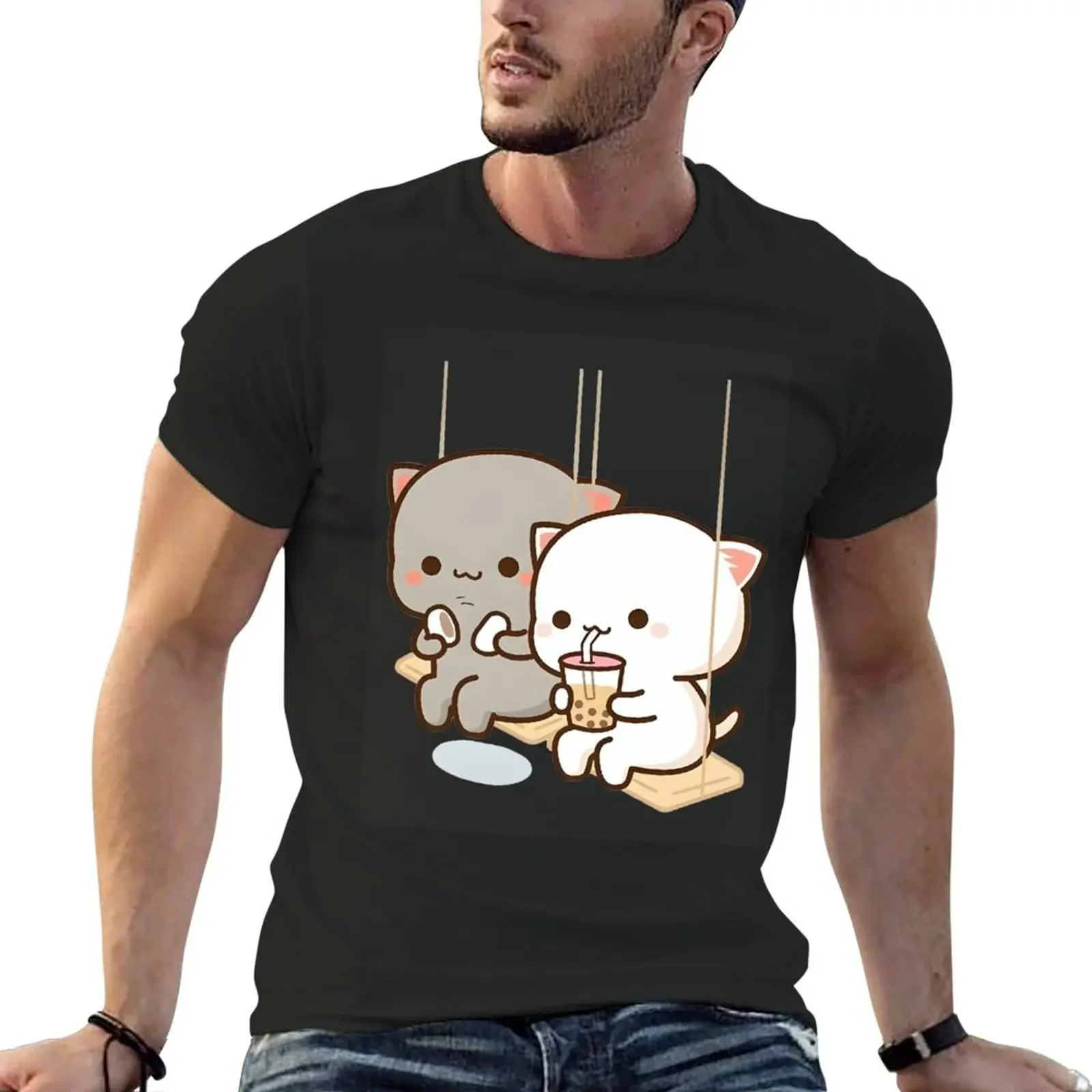 

Peach and Goma T-Shirt quick drying anime funnys workout shirts for men