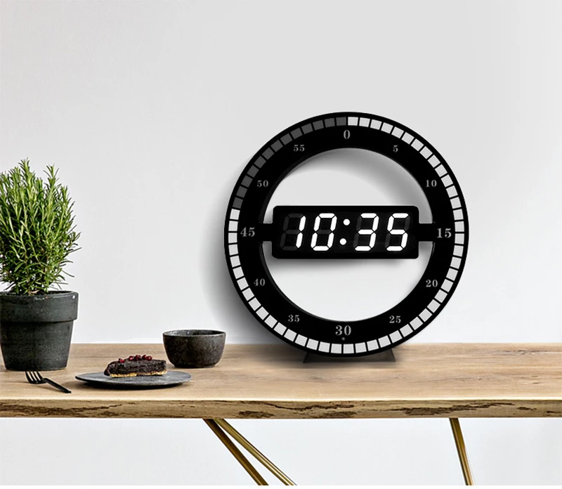 Modern Led Digital Wall Clock 3D Luminous Mute Electronic Creativity Wall Clock Led Wall Clock Jump Second Clock Home Decoration industrial clock