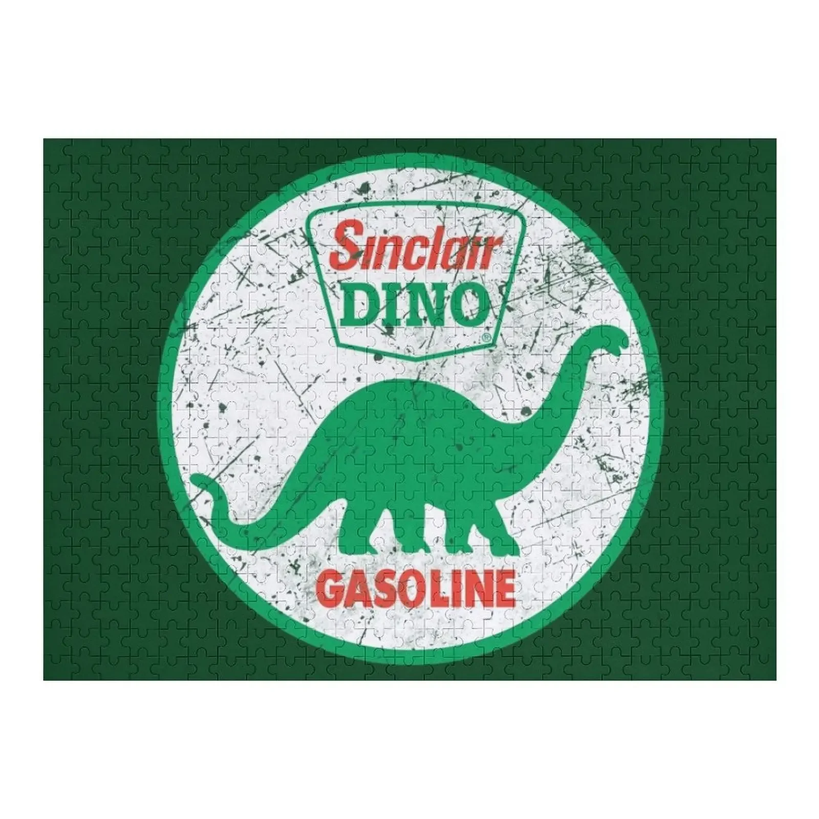 Sinclair Gasoline Dino Jigsaw Puzzle Customized Picture Wooden Name Toddler Toys Baby Wooden Puzzle