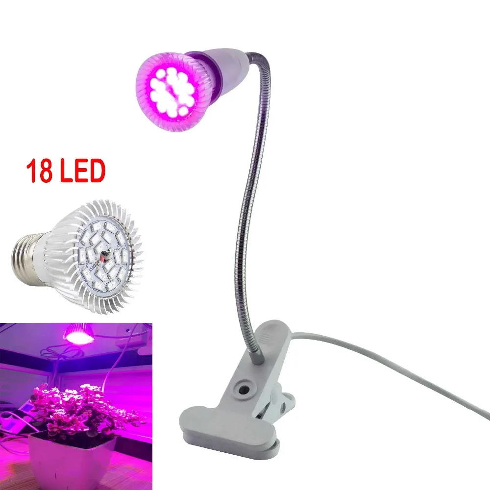 

18 LED Grow Light Flexible Lamp Holder Clip Plant Flower Light For Hydroponic Indoor Plant Bulb Greenhouse planter K5