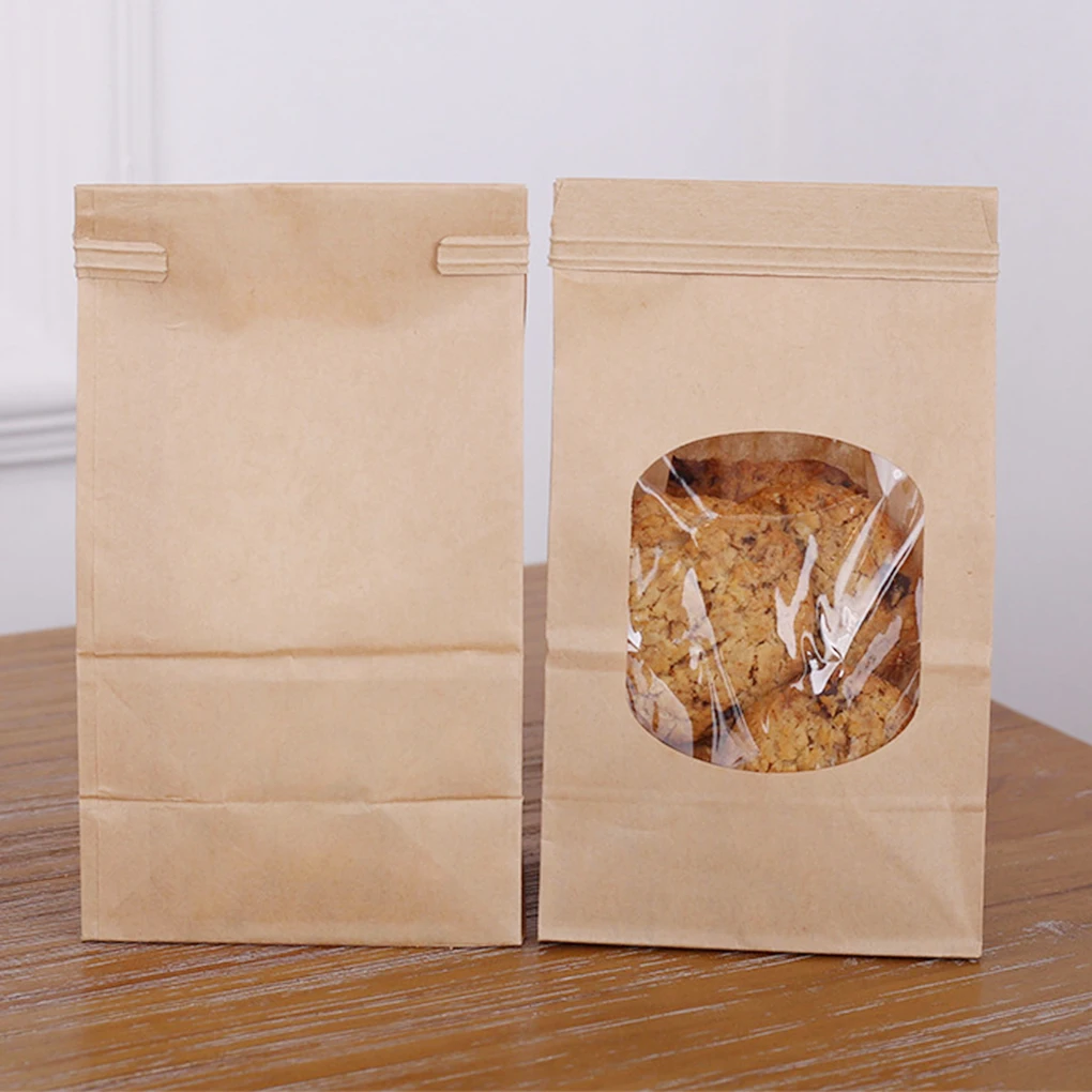 50 Pack Kraft Paper Bakery Bags with Transparent Window – Non-Sticky, Sealing Pouches f... - SKU KPBB1616 - UGI Packaging
