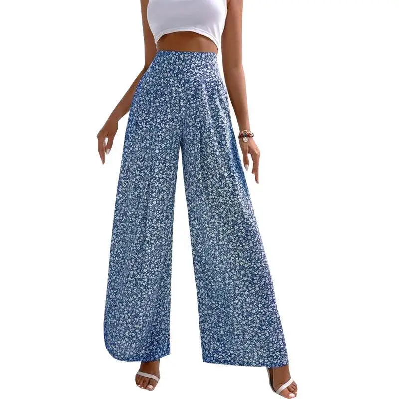Summer New Women's Printed Waist Pants