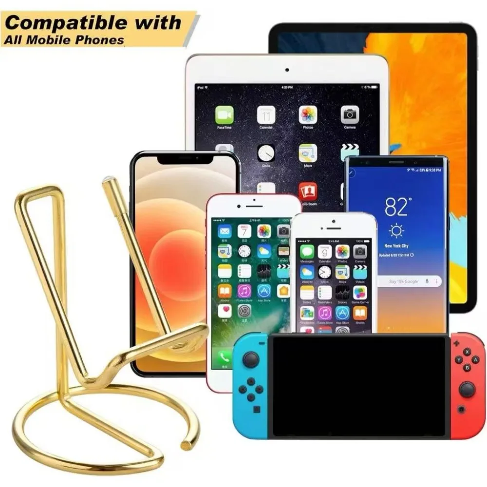 Supporto per Cellulare da Scrivania, Porta Biglietti da Visita, Elegante Supporto in Metallo per Telefono, Base in Filo Metallico per Cellulare e Tablet - Image 4