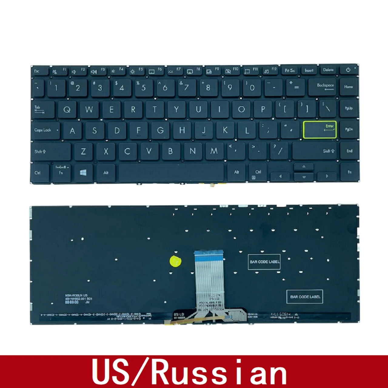 

For ASUS ZENBOOK UX434 UX434F UX434FA UX434FN redolbook 14S X421 S4600 V4050F E410M S14 S433 M433 Keyboard US Russian