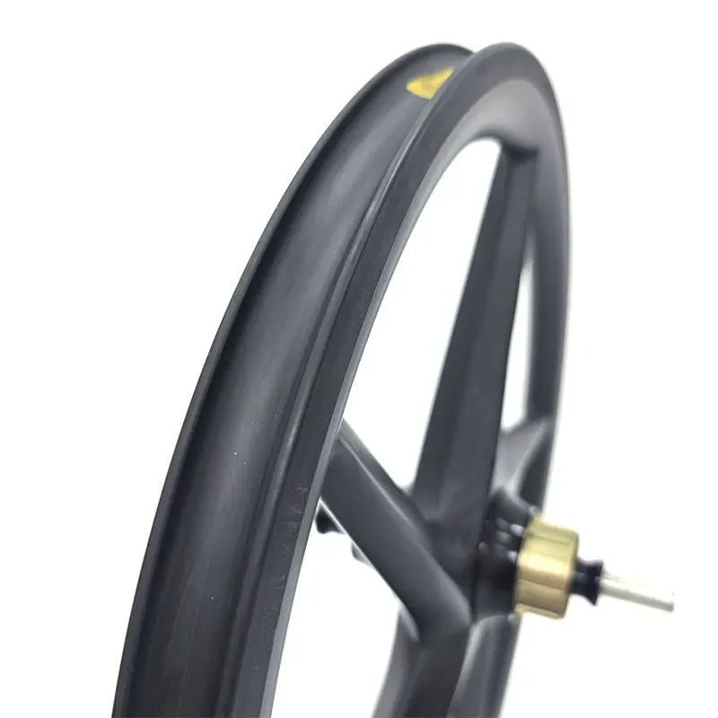 Paire de roues de vélo pliantes à trois rayons 16 349 349 roues en carbone 16 100/135mm roues à trois rayons en carbone 16 pouces