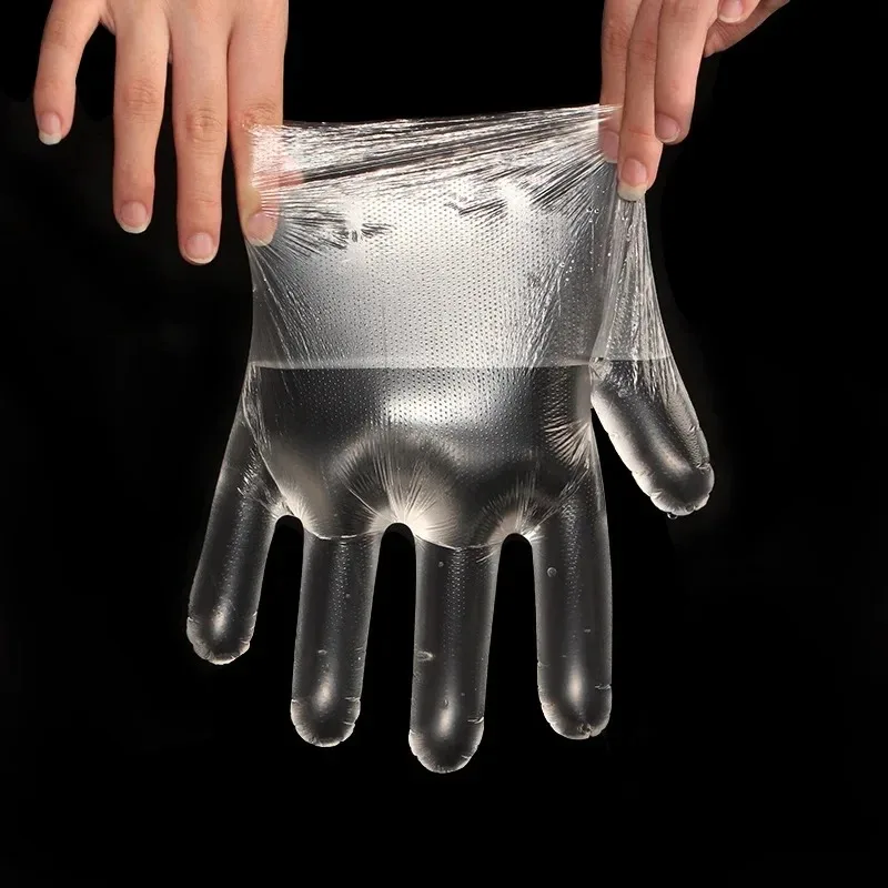 Disposable Gloves Clear Transparent Plastic Latex Free Food Prep Safe for Cooking Cleaning BBQ Kitchen