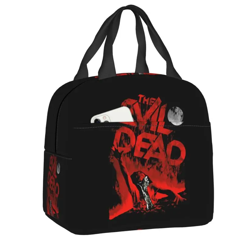 Custom Evil Dead Lunch Bag Women Supernatural Horror Film Warm Cooler Insulated Lunch Box Per La Scuola Dei Bambini