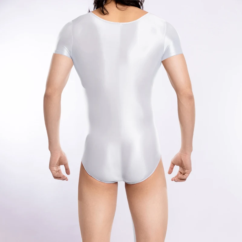 Sexy Men's underwear glossy body suits smooth see through swimsuit High elasticity shiny Tights jumpsuit