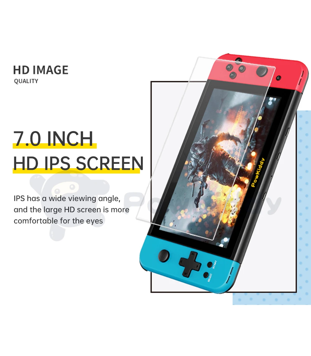 NEW POWKIDDY X2 7 "IPS Screen Handheld Game Console Built-in 11 Simulator PS1 3D Game Retro Arcade Ultra-thin Console 2500 Games