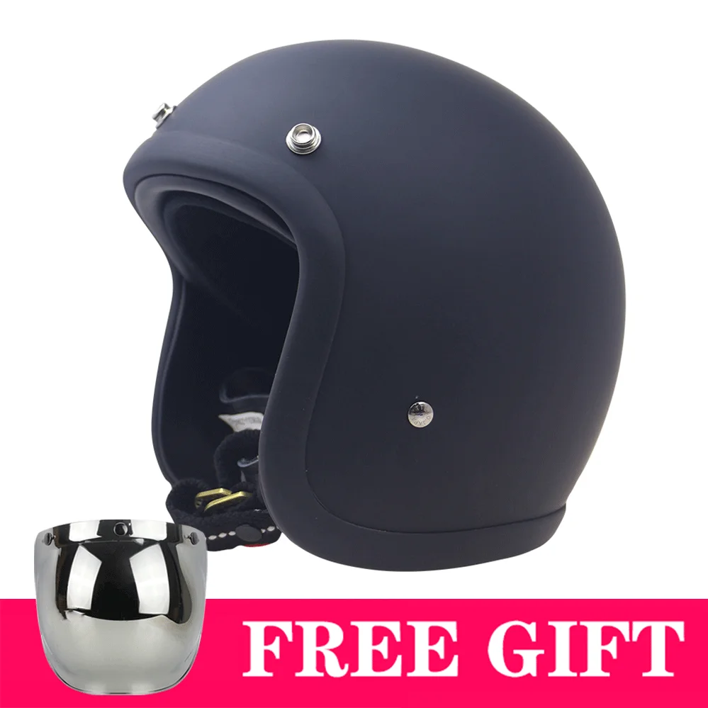 

Japanese Korea Style Vintage TT&COCASCOS FiberGlass Open Face Motorcycle Helmet Retro Scooter Riding 3/4 Jet Casco Moto Capacete