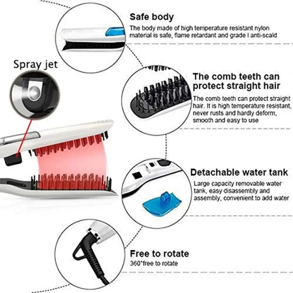 LCD Display Steam Hair Straightener PTC Heated Scalable Electric Hair Straightener Negative Ion Anti-scald