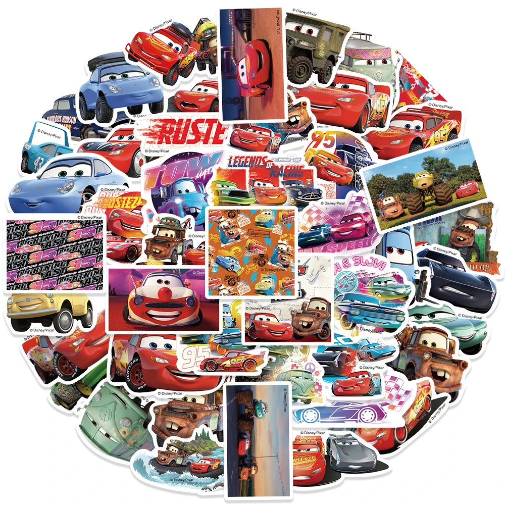 

10/30/50pcs Disney Cartoon Cars Stickers for Kids Toys Lightning McQueen Sally Carrera Decals Waterproof Cute Anime Sticker Pack