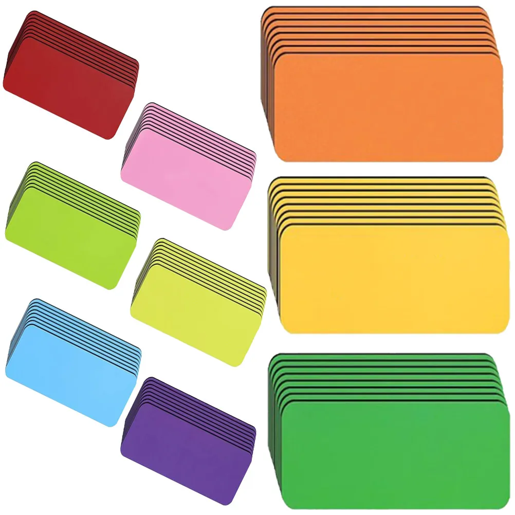 54Pcs 드라이 지우기 자석 자기 이름표 태그 쓰기 가능 메시지 보드 학교 액세서리 냉장고 메모 태그 자기 라벨