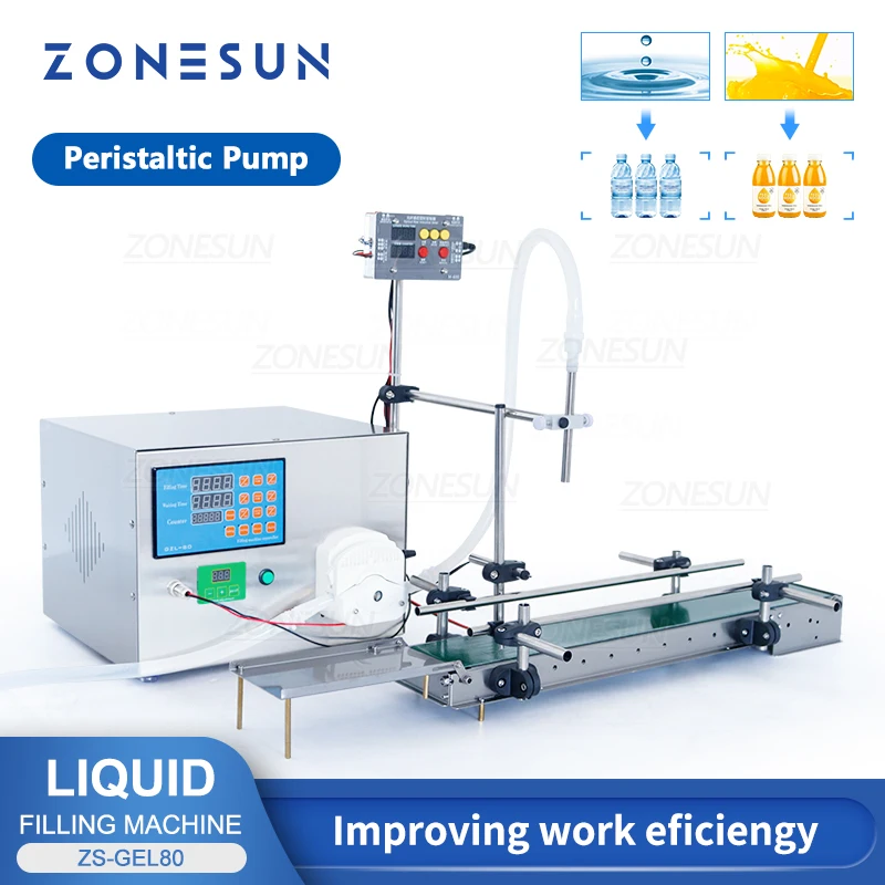 ZONESUN  Automatic Filling Machine Liquid cosmetic Perfume Essential Oil Ink Soya Milk Peristaltic Pump Small Production Line ditrontech factory directly sell low pressure transfer peristaltic pump small liquid transfer pump