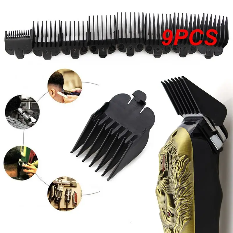 

9PCS NewBlack Limit Comb For Universal Hair Clipper Guide Attachment Men Barber Shaver Replacement Accessories