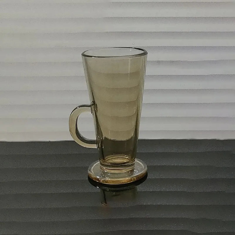 2PCS/Lot Goblet Latte Cup Irish Coffee Cup with Handle Mug 250ML Glass Milk  Tea Cup Cafe Bar Household Cups - AliExpress