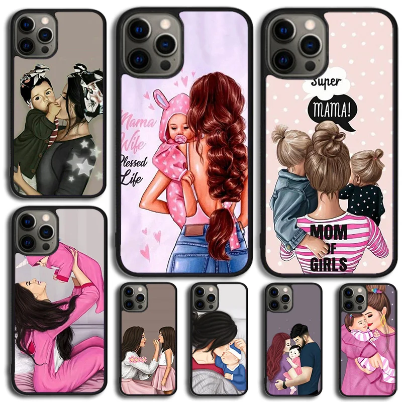 Super Dad Mom Baby Girl Twin Phone Case Cover For Iphone 14 Se 2020 Xr ...